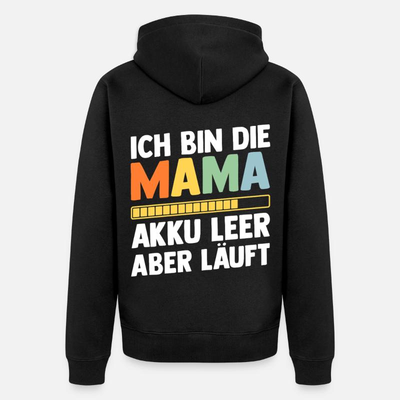 Mutter Team Mama - Unisex Premium Bio Zip Hoodie - Schwarz