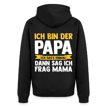 Père Équipe Papa - Veste à capuche bio Premium Unisexe - noir - Dos - Nico (187cm)