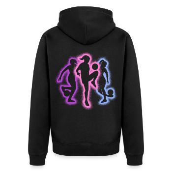 Soccer Female Soccer Silhouettes Women's Soccer - Unisex Premium Organic Zip Hoodie - black - Back - Nico (187cm)