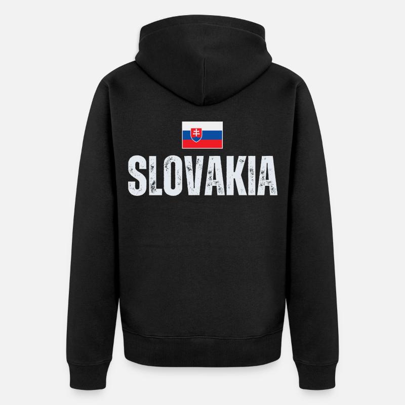 Drapeau slovaque, patriote slovaque - Veste à capuche bio Premium Unisexe - noir