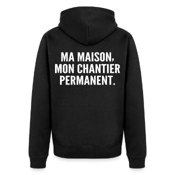 Ma maison, mon chantier permanent - Veste à capuche bio Premium Unisexe - noir - Dos - Nico (187cm)
