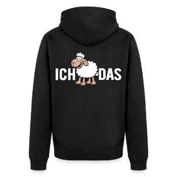 I SHEEP that - word play with sheep - Unisex Premium Organic Zip Hoodie - black - Back - Nico (187cm)