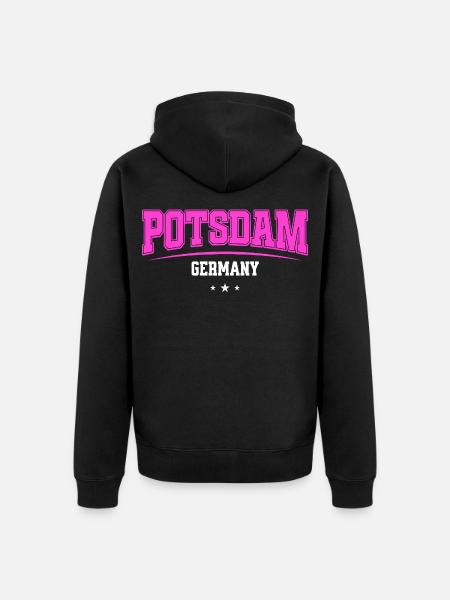 Potsdam Germany Urban College Style - Unisex Premium Organic Zip Hoodie - black