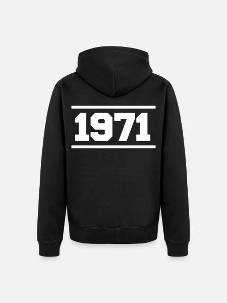 1971 Cadeau rétro 1971 - Veste à capuche bio Premium Unisexe - noir