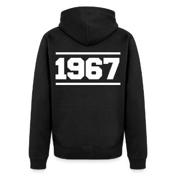 1967 Cadeau rétro 1967 - Veste à capuche bio Premium Unisexe - noir - Dos - Nico (187cm)