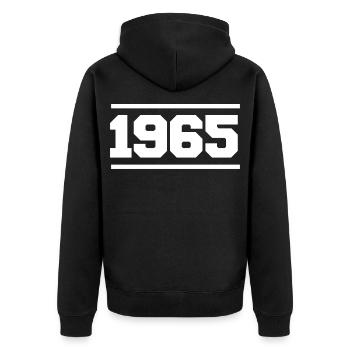 1965 Cadeau rétro 1965 - Veste à capuche bio Premium Unisexe - noir - Dos - Nico (187cm)