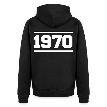 1970 - Veste à capuche bio Premium Unisexe - noir - Dos - Nico (187cm)