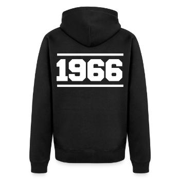 1966 Cadeau rétro 1966 - Veste à capuche bio Premium Unisexe - noir - Dos - Nico (187cm)