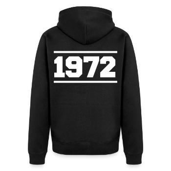 1972 Cadeau rétro 1972 - Veste à capuche bio Premium Unisexe - noir - Dos - Nico (187cm)