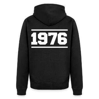 1976 Cadeau rétro 1976 original 1976 - Veste à capuche bio Premium Unisexe - noir - Dos - Nico (187cm)