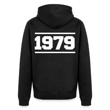 1979 Cadeau rétro 1979 original 1979 - Veste à capuche bio Premium Unisexe - noir - Dos - Nico (187cm)