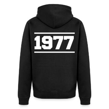 1977 Cadeau rétro 1977 original 1977 - Veste à capuche bio Premium Unisexe - noir - Dos - Nico (187cm)
