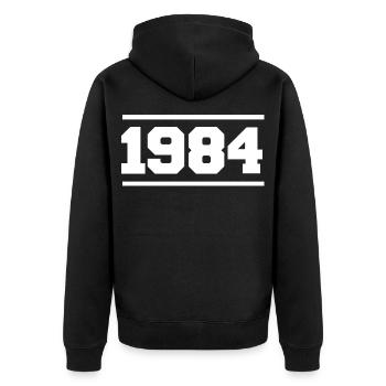 1984 Cadeau rétro 1984 original 1984 - Veste à capuche bio Premium Unisexe - noir - Dos - Nico (187cm)