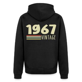 Jubiläum 1967 1967 - Unisex Premium Bio Zip Hoodie - Schwarz - Hinten - Nico (187cm)