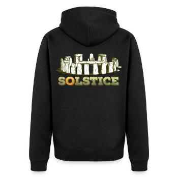 Litha Pagan: Sommersonnenwende, Mittsommer, Mittsommer, Mittsommer. - Unisex Premium Bio Zip Hoodie - Schwarz - Hinten - Nico (187cm)