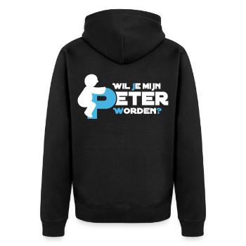 Playful figure Typography - Unisex Premium Organic Zip Hoodie - black - Back - Nico (187cm)