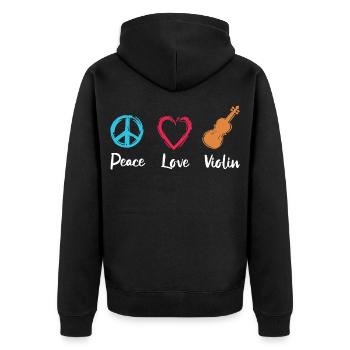 Paix Amour Violon - Veste à capuche bio Premium Unisexe - noir - Dos - Nico (187cm)