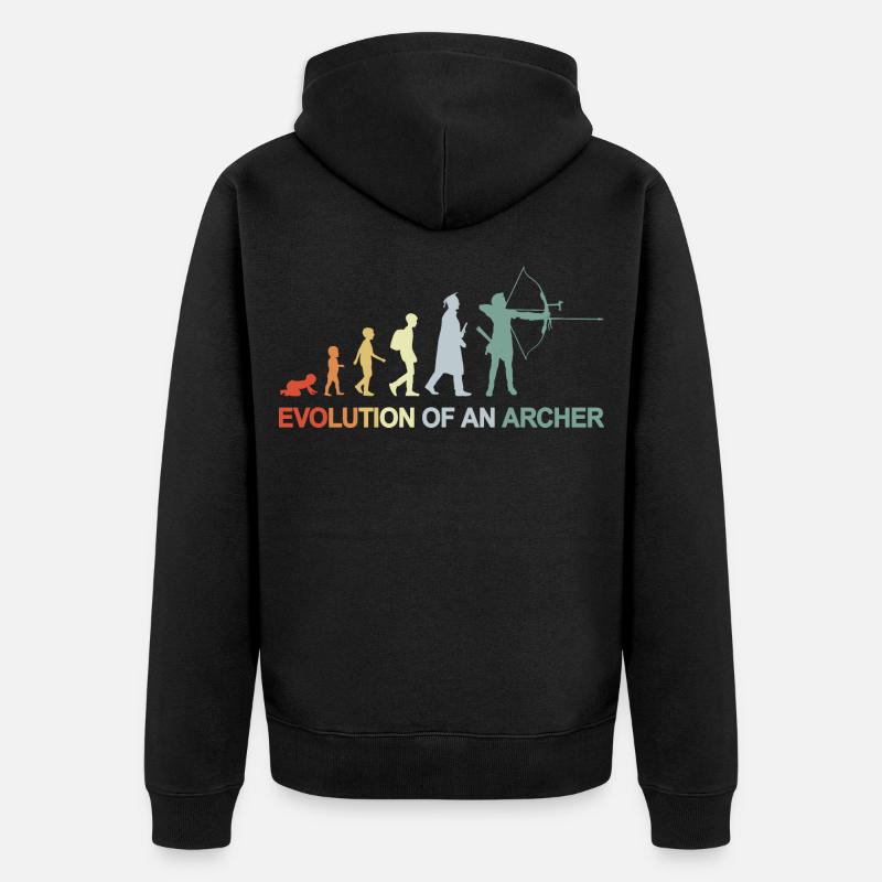 Évolution des archers - Veste à capuche bio Premium Unisexe - noir