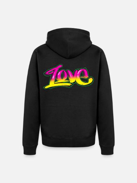 Graffiti Love - streetstyle design - Unisex Premium Organic Zip Hoodie - black