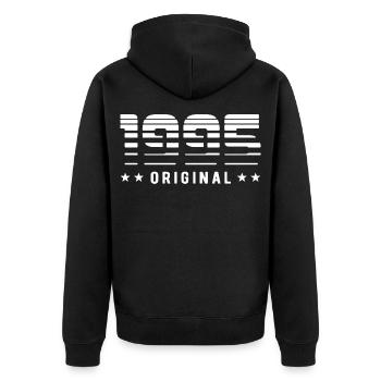 Original 1995 Édition Limitée - Anniversaire - Veste à capuche bio Premium Unisexe - noir - Dos - Nico (187cm)