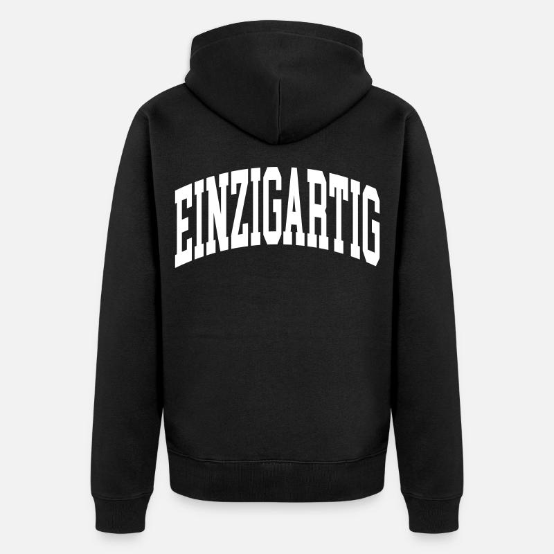Einzigartig - Unisex Premium Bio Zip Hoodie - Schwarz