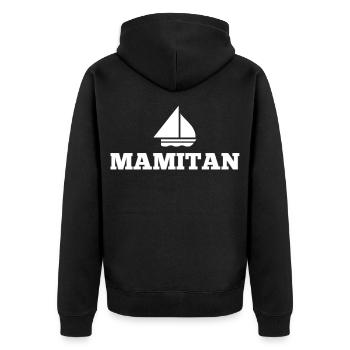 Mamitän Jeu de mots drôle Captain Mama Anchor - Veste à capuche bio Premium Unisexe - noir - Dos - Nico (187cm)