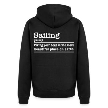 Drôle de dicton, naviguer pour les marins - Veste à capuche bio Premium Unisexe - noir - Dos - Nico (187cm)