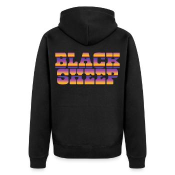black sheep - Unisex Premium Organic Zip Hoodie - black - Back - Nico (187cm)