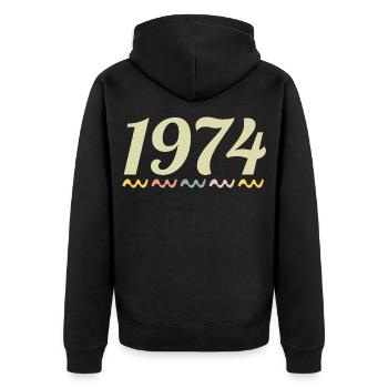 1974 - Veste à capuche bio Premium Unisexe - noir - Dos - Nico (187cm)