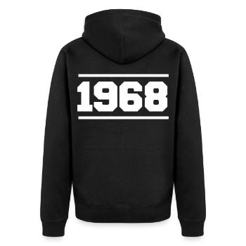 1968 Cadeau rétro 1968 - Veste à capuche bio Premium Unisexe - noir - Dos - Nico (187cm)