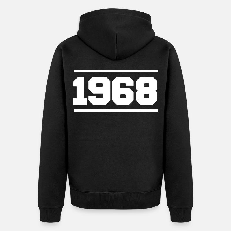 1968 Cadeau rétro 1968 - Veste à capuche bio Premium Unisexe - noir