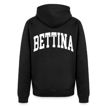 Bettina - Unisex Premium Bio Zip Hoodie - Schwarz - Hinten - Nico (187cm)