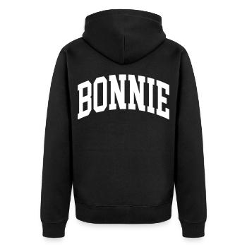 BONNIE - Unisex Premium Organic Zip Hoodie - black - Back - Nico (187cm)