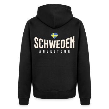 Voyage de pêche en Suède - Veste à capuche bio Premium Unisexe - noir - Dos - Nico (187cm)