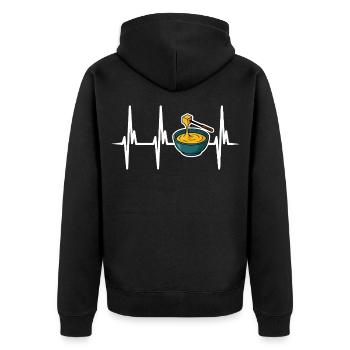 I love cheese fondue - Unisex Premium Organic Zip Hoodie - black - Back - Nico (187cm)