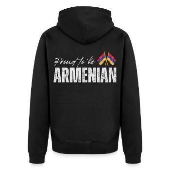 Arménien fier, patriote arménien - Veste à capuche bio Premium Unisexe - noir - Dos - Nico (187cm)