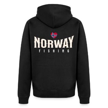 Norvège Pêche - Veste à capuche bio Premium Unisexe - noir - Dos - Nico (187cm)