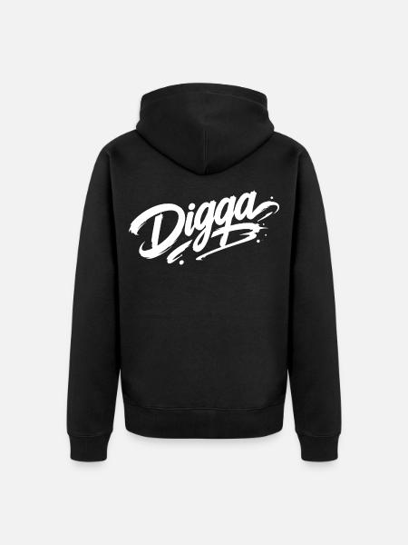 Digga | Cooler Graffiti Spruch | Jugendwort - Unisex Premium Bio Zip Hoodie - Schwarz