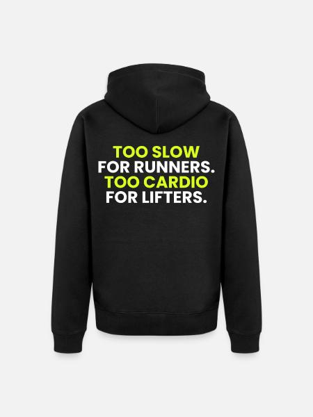 02_too-langsam-für-runners_dark-Kleidungsstück - Unisex Premium Bio Zip Hoodie - Schwarz