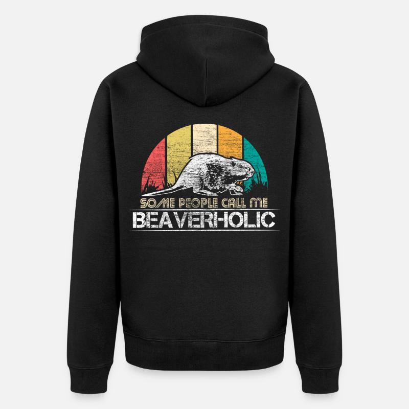 Castor Idée cadeau - Veste à capuche bio Premium Unisexe - noir