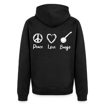 Peace Love Banjo - Veste à capuche bio Premium Unisexe - noir - Dos - Nico (187cm)