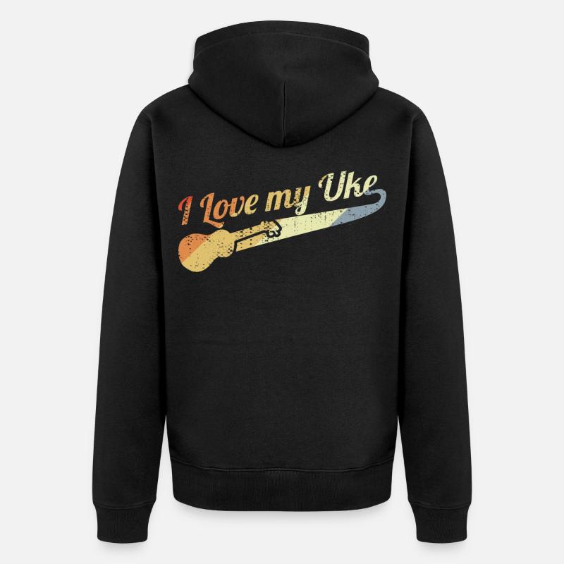 J’aime mon uke - Veste à capuche bio Premium Unisexe - noir
