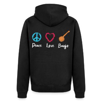 Banjo Paix Amour - Veste à capuche bio Premium Unisexe - noir - Dos - Nico (187cm)