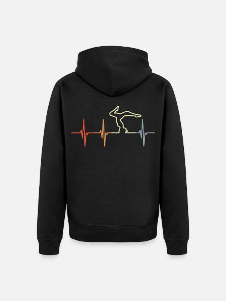 Yoga Heart Palpitations - Unisex Premium Organic Zip Hoodie - black