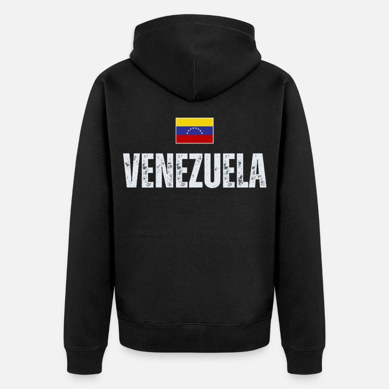 Drapeau du Venezuela, fabriqué au Venezuela - Veste à capuche bio Premium Unisexe - noir