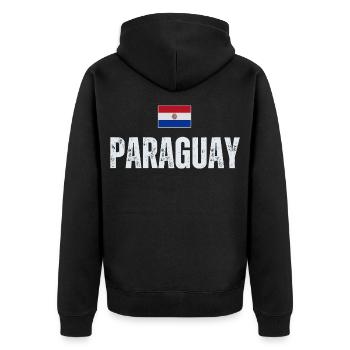 Paraguayan flag, Paraguayan pride - Unisex Premium Organic Zip Hoodie - black - Back - Nico (187cm)