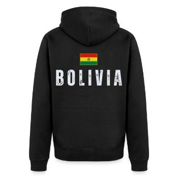 Drapeau bolivien, fabriqué en Bolivie - Veste à capuche bio Premium Unisexe - noir - Dos - Nico (187cm)