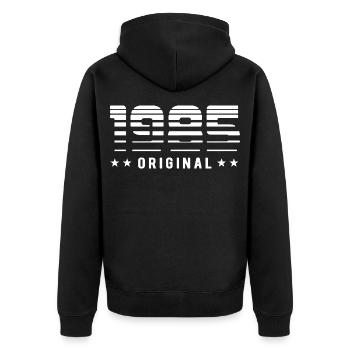 Original 1985 Édition Limitée - Anniversaire - Veste à capuche bio Premium Unisexe - noir - Dos - Nico (187cm)