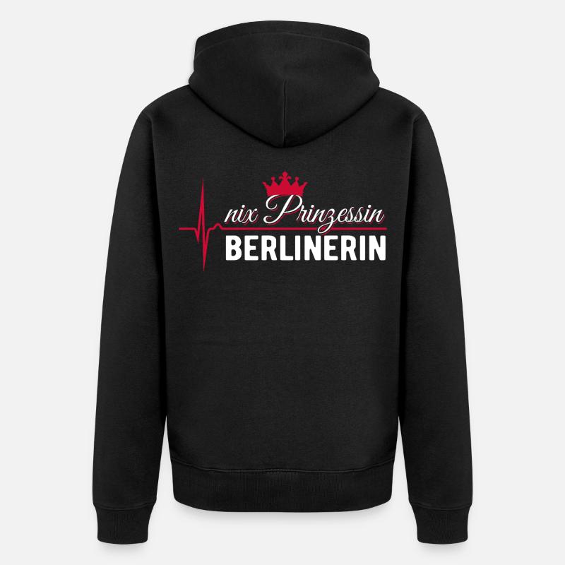 Nix Princess - Berliner - Cadeau ECG Pulse - Veste à capuche bio Premium Unisexe - noir