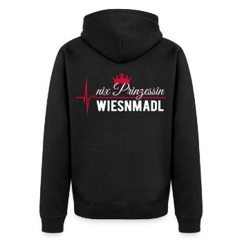 Nix Prinzessin - Wiesnmadl - Gift - Unisex Premium Organic Zip Hoodie - black - Back - Nico (187cm)